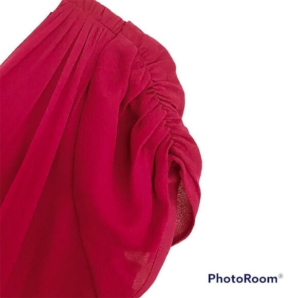 Suzy Chin Silk Double V Neck Midi Dress size 4 - Picture 5 of 9